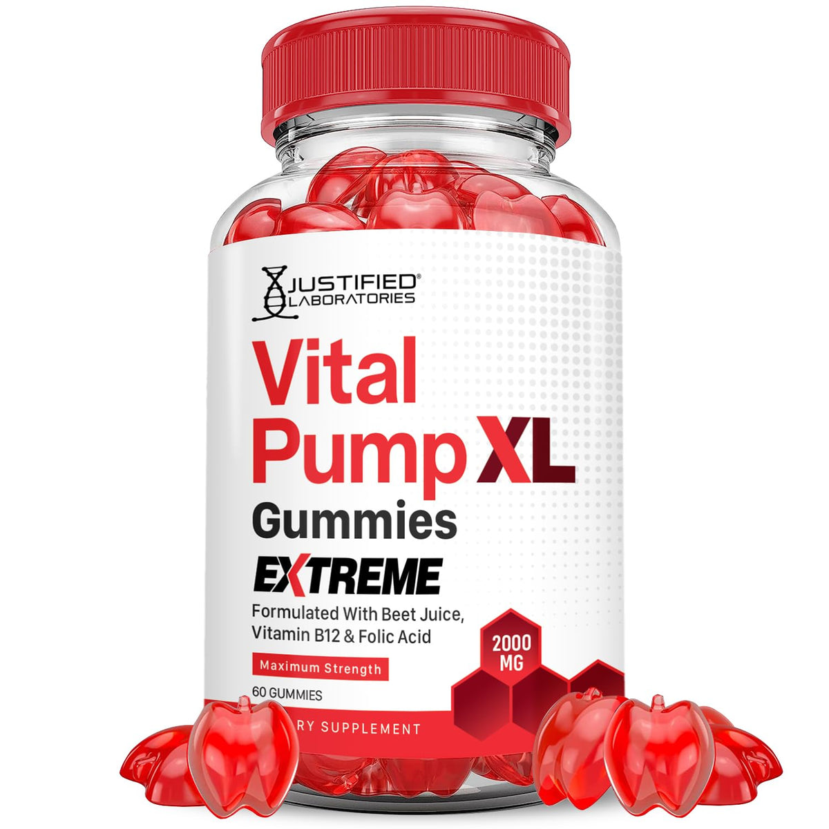 2000MG Beet Juice ACV Pomegranate B12 Vegan Non GMO Gummies R890246