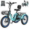 Electric Tricycle for Adults, 500W 20" Fat Tire Folding Trike C3094