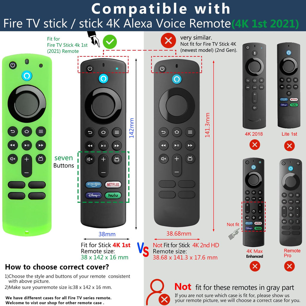 Silicone Remote Covers 3pcs Glow Green Blue Red T422