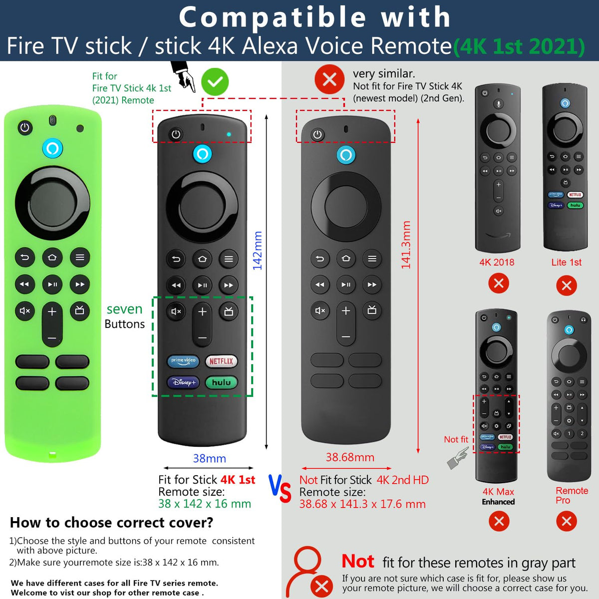 Silicone Remote Covers 3pcs Glow Green Blue Red T422