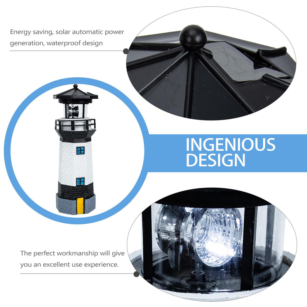 Solar Powered Resin Lighthouse Garden Decor P271962