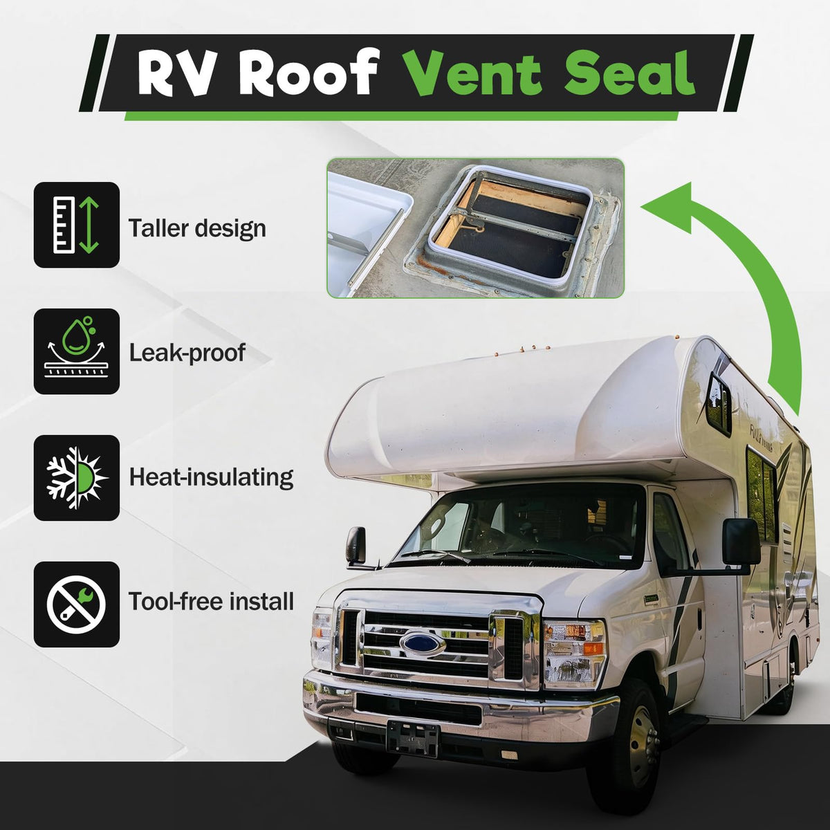 RV Roof Vent Seal Replacement 51" Vent Lid Gasket F5956