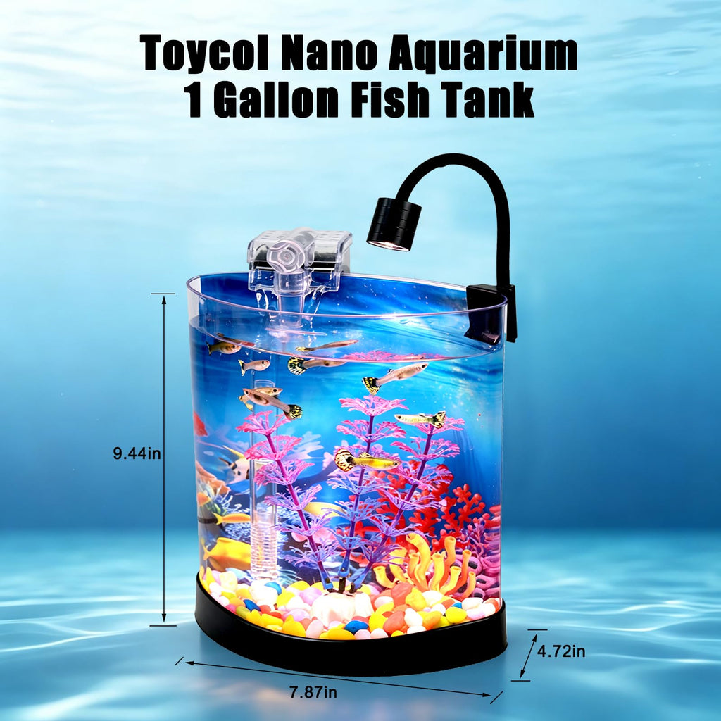 1 Gallon Half Moon Fish Tank G11098