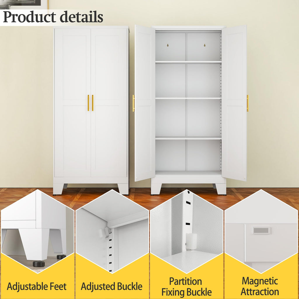 White Metal Storage Cabinet H968