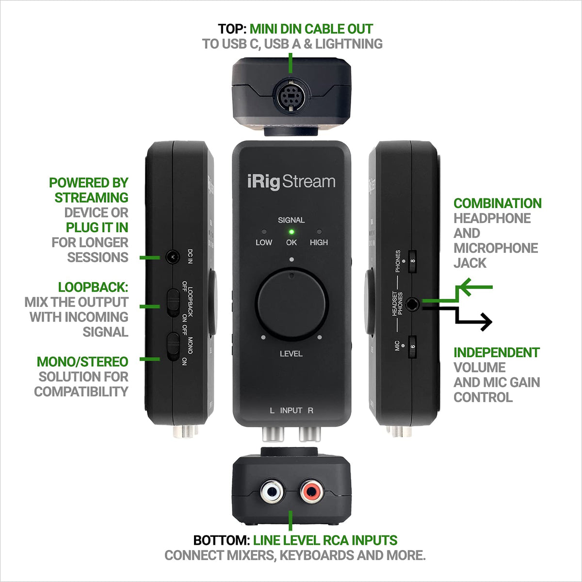 Stereo Audio Interface with USB-C, Lightning and USB S75445