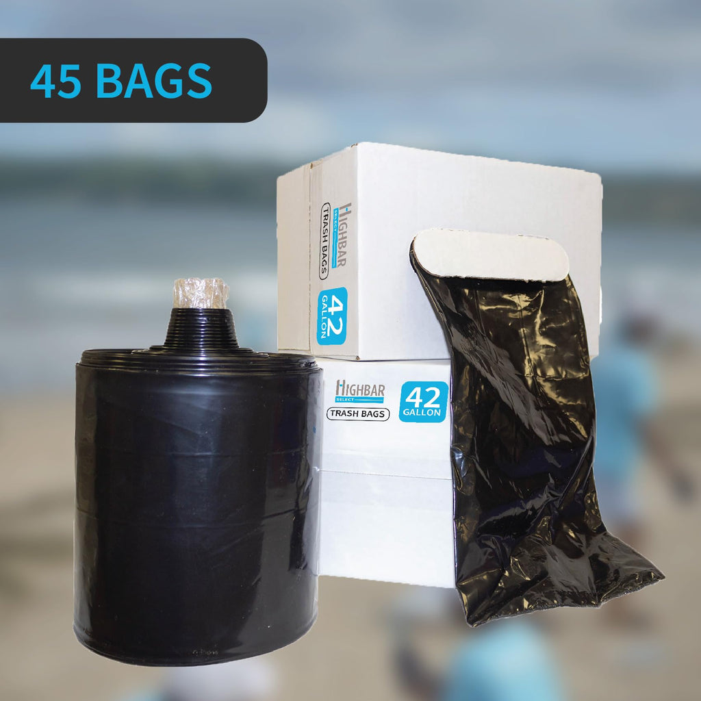 42 Gallon 3 MIL Black Heavy Duty Contractor Bags M856