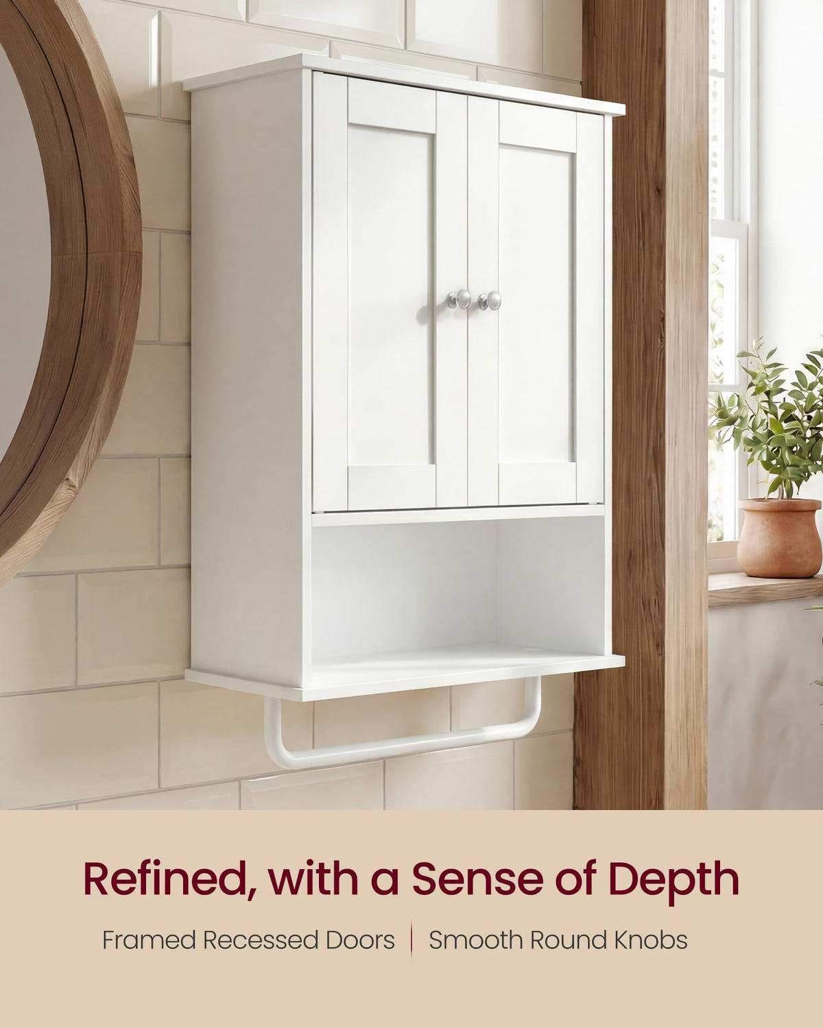 Wall Mounted Cabinet with 2 Doors and Adjustable Shelves B9120