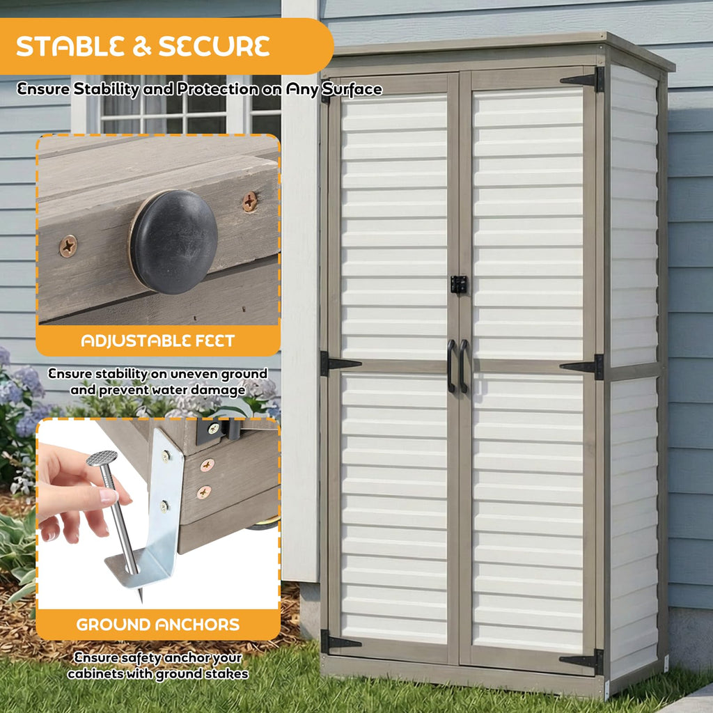 Outdoor Storage Cabinet with Adjustable Shelves E607