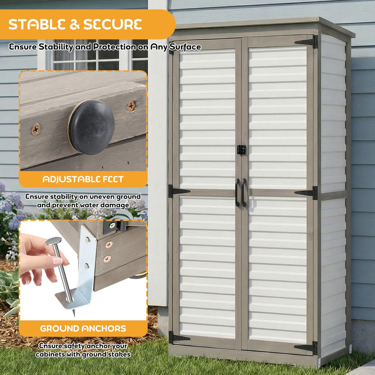 Outdoor Storage Cabinet with Adjustable Shelves E607