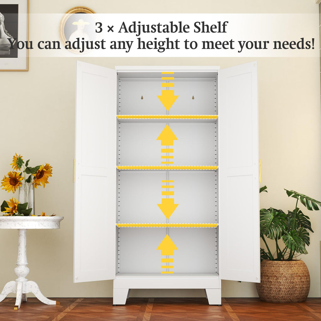 White Metal Storage Cabinet H968