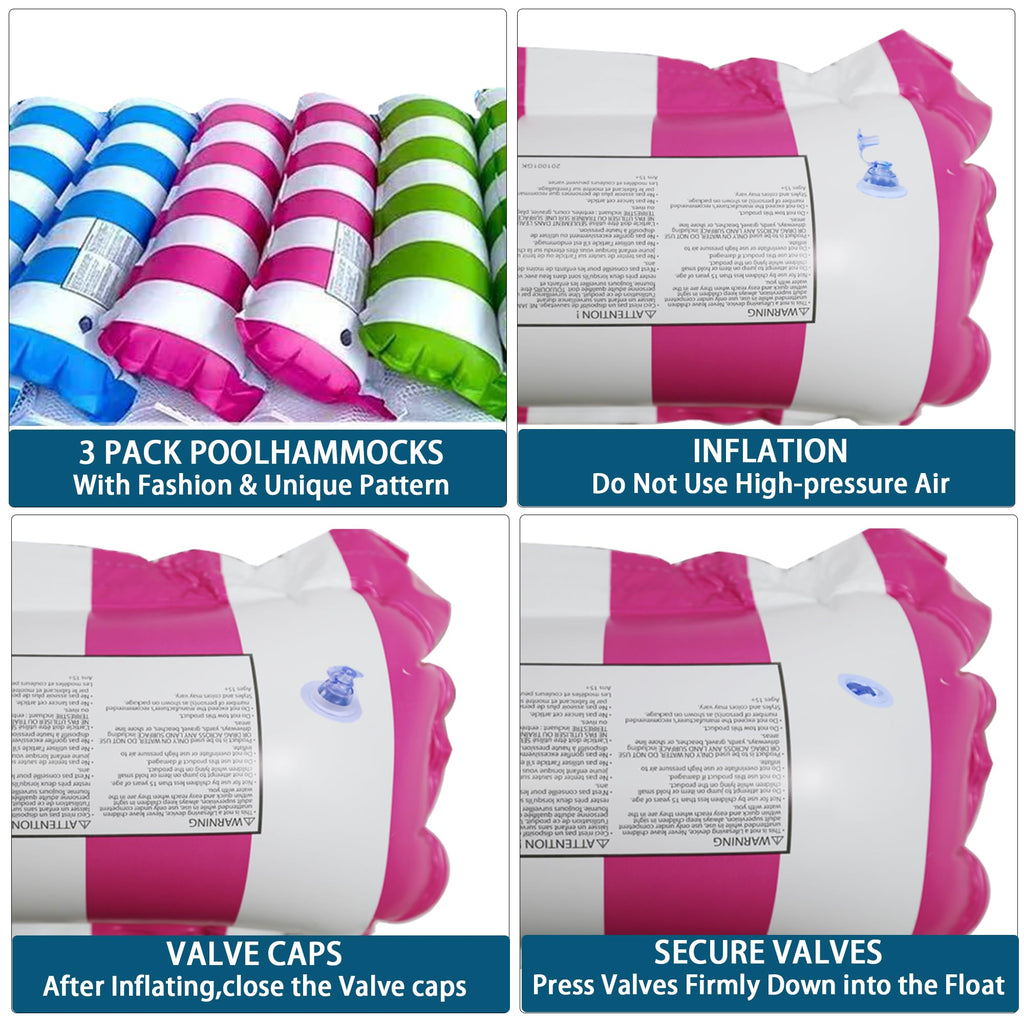 3 Pack Inflatable Pool Floats Hammock R61185