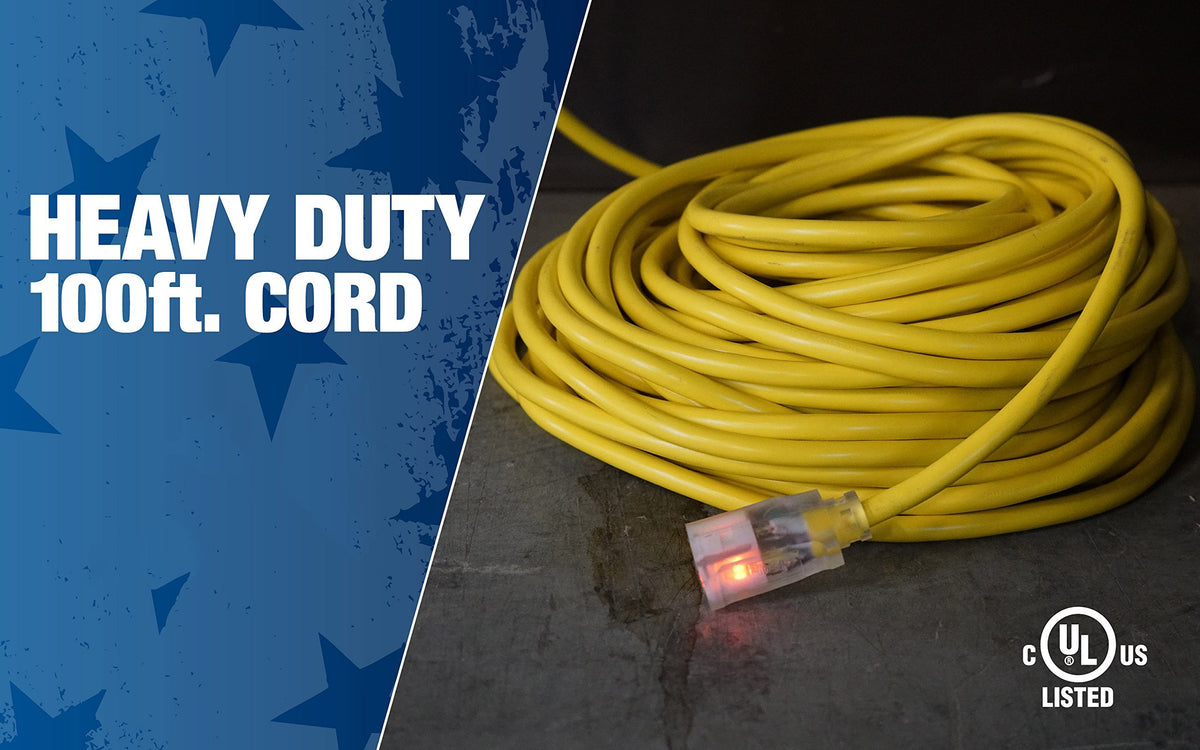 Outdoor Extension Cord 12 Gauge 3 Prong 100 Feet A310