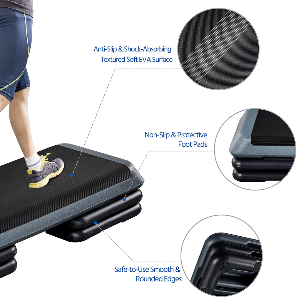 43in 3-Level Adjustable Aerobic Step Platform D9001