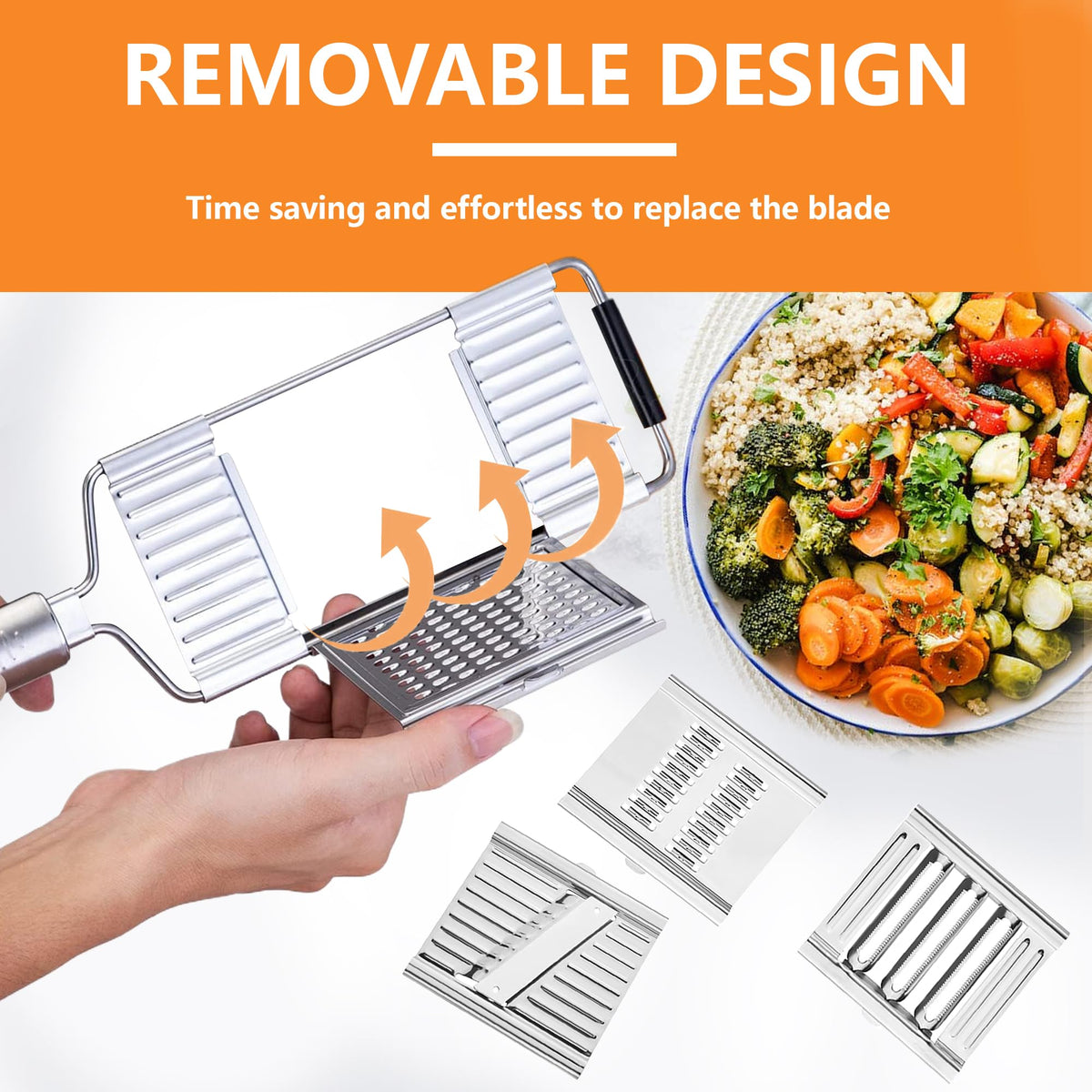 4 in 1 Stainless Steel Vegetable Chopper Grater and Slicer Set R455239