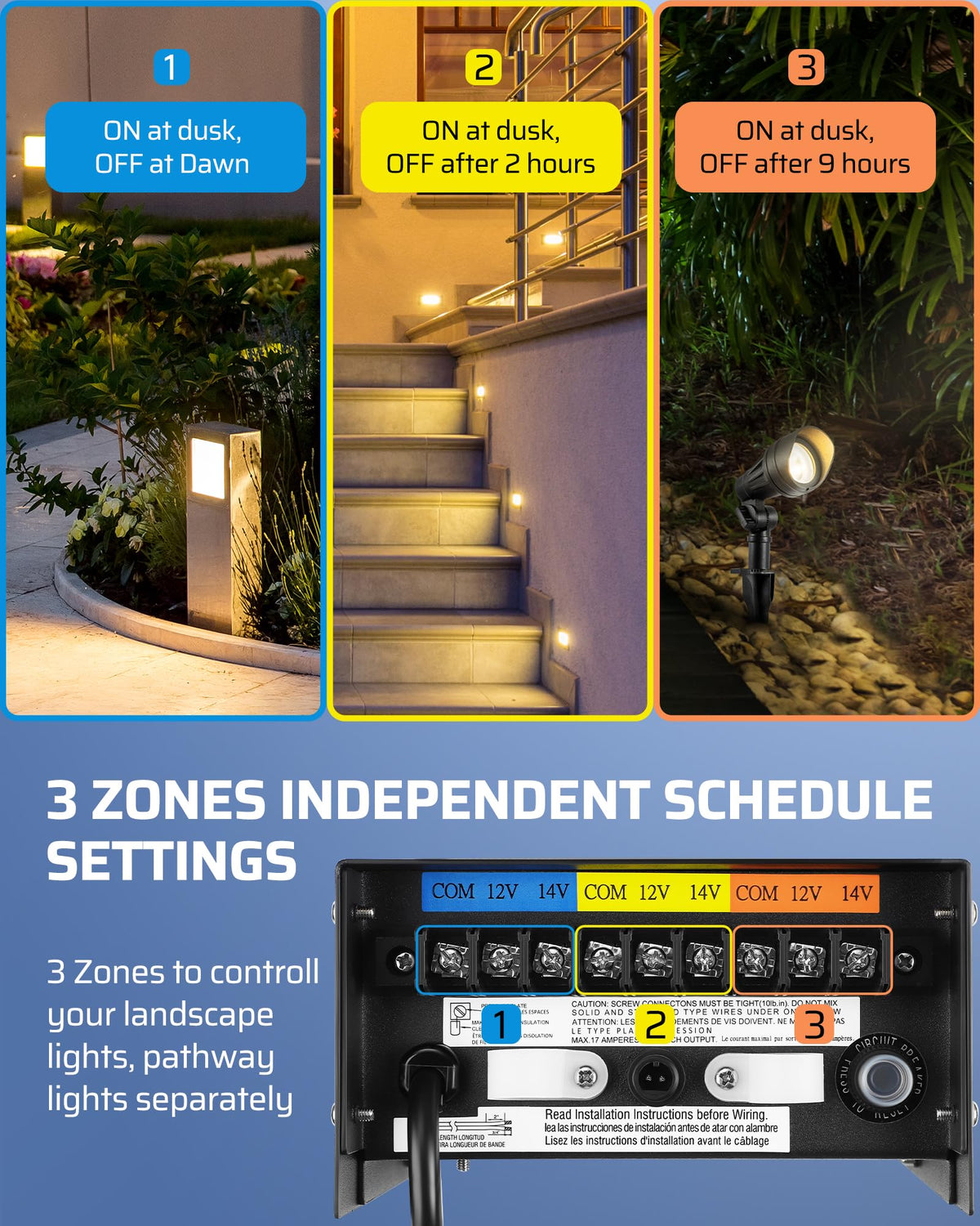 200W Low Voltage Landscape Transformer with Timer and Photocell Sensor Q217