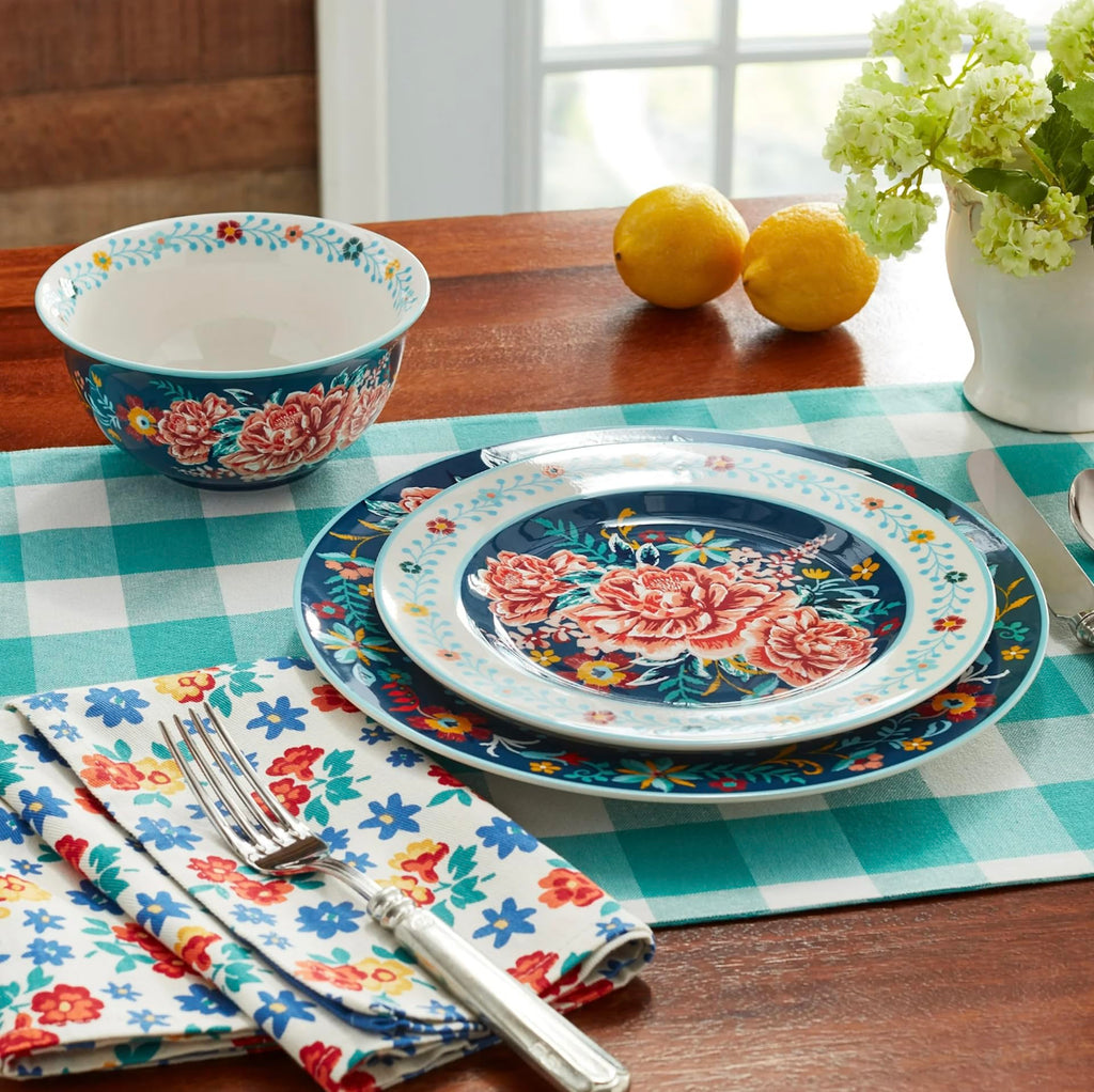 12-Piece Floral Stoneware Dinnerware Set J676564