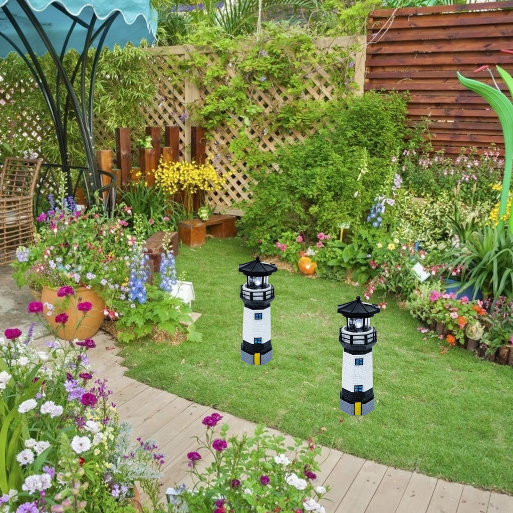 Solar Powered Resin Lighthouse Garden Decor P271962
