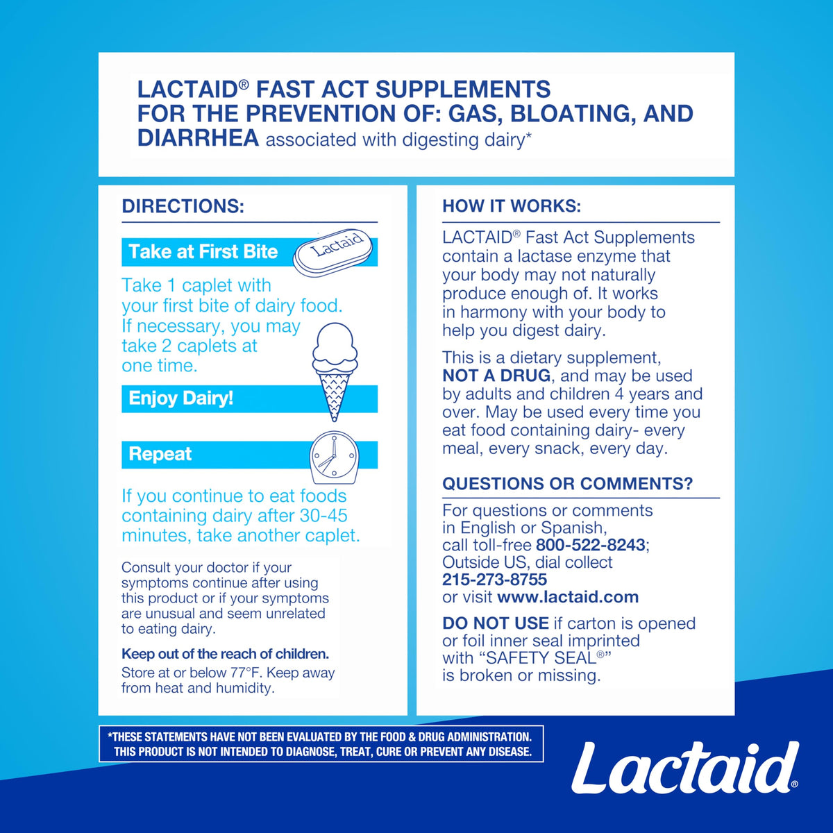 Lactase Enzyme Caplets 96 Ct G358