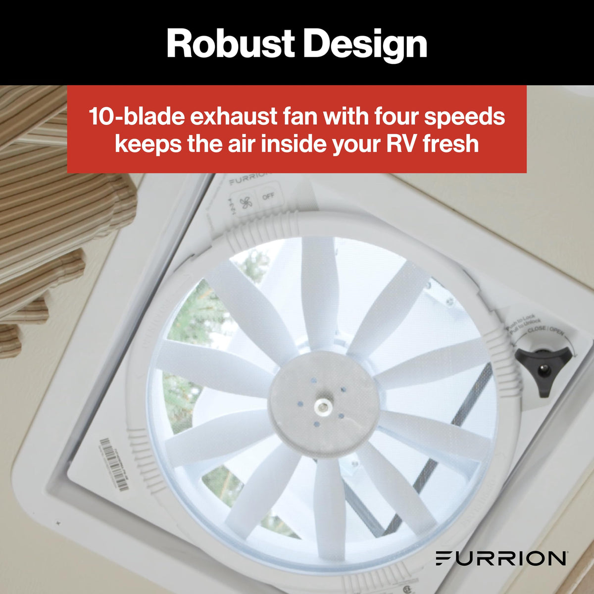 14" RV Rooftop Vent Exhaust Fan with Lid, White Z656459