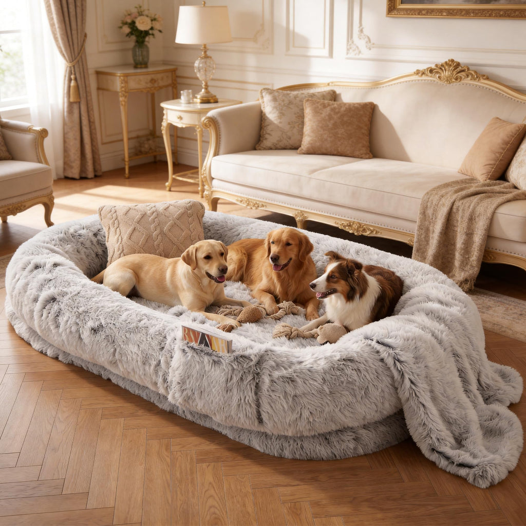 Grey Human Dog Bed 71''x45''x12'' L36146
