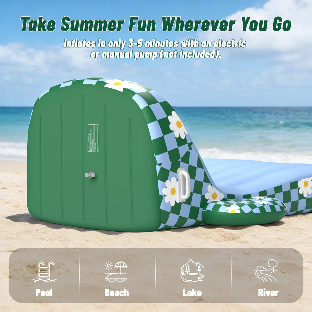 Inflatable Pool Lounger Float with Cup Holder J469728