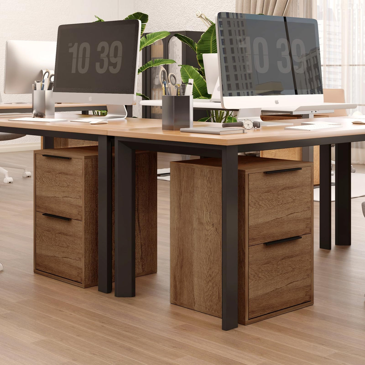 2 Drawer Wood File Cabinet with Hanging Bars Y870752