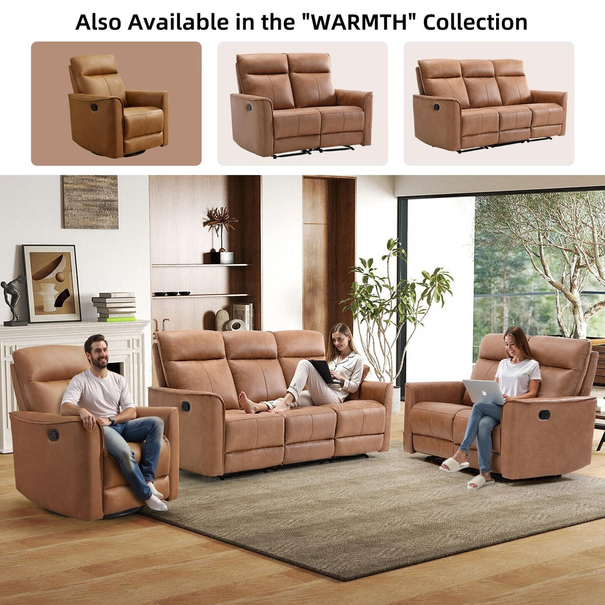 Brown Leathaire Swivel Rocker Recliner E644