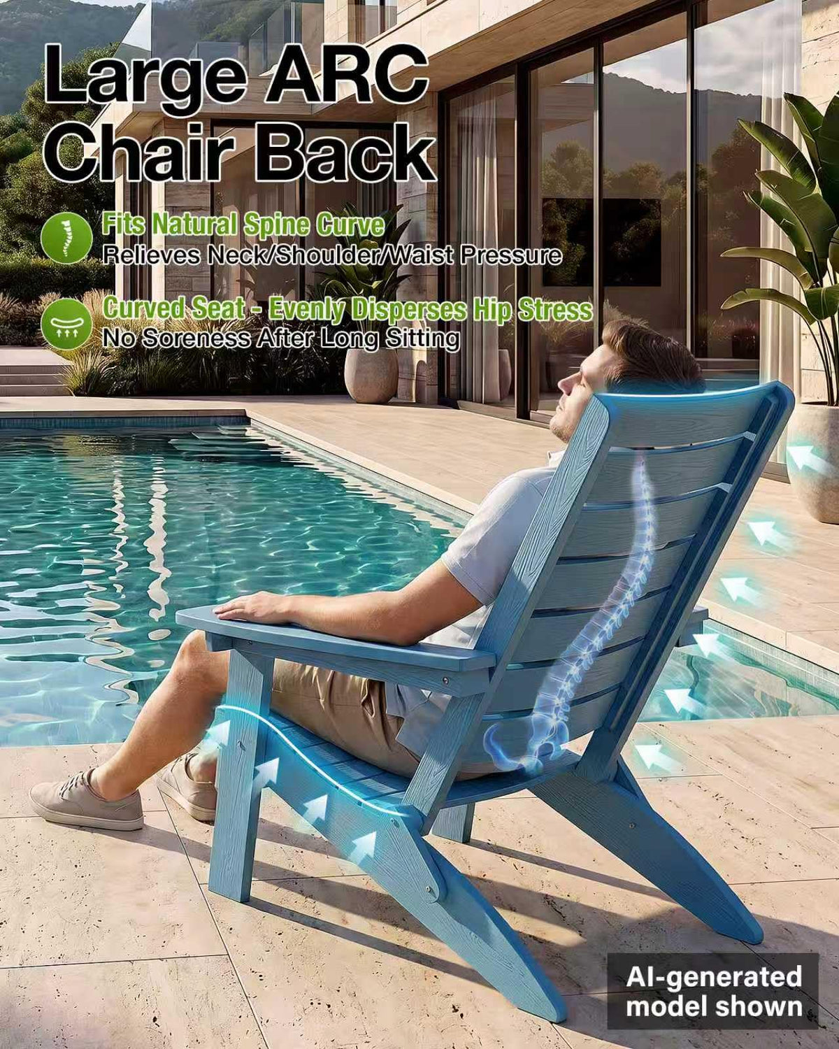 Blue Adirondack Chair Set of 2 P447