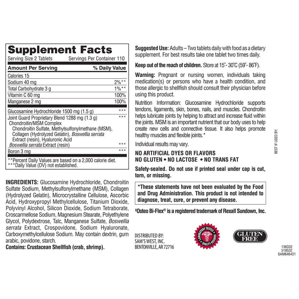 Triple Strength Glucosamine Chondroitin MSM 220 Count A268