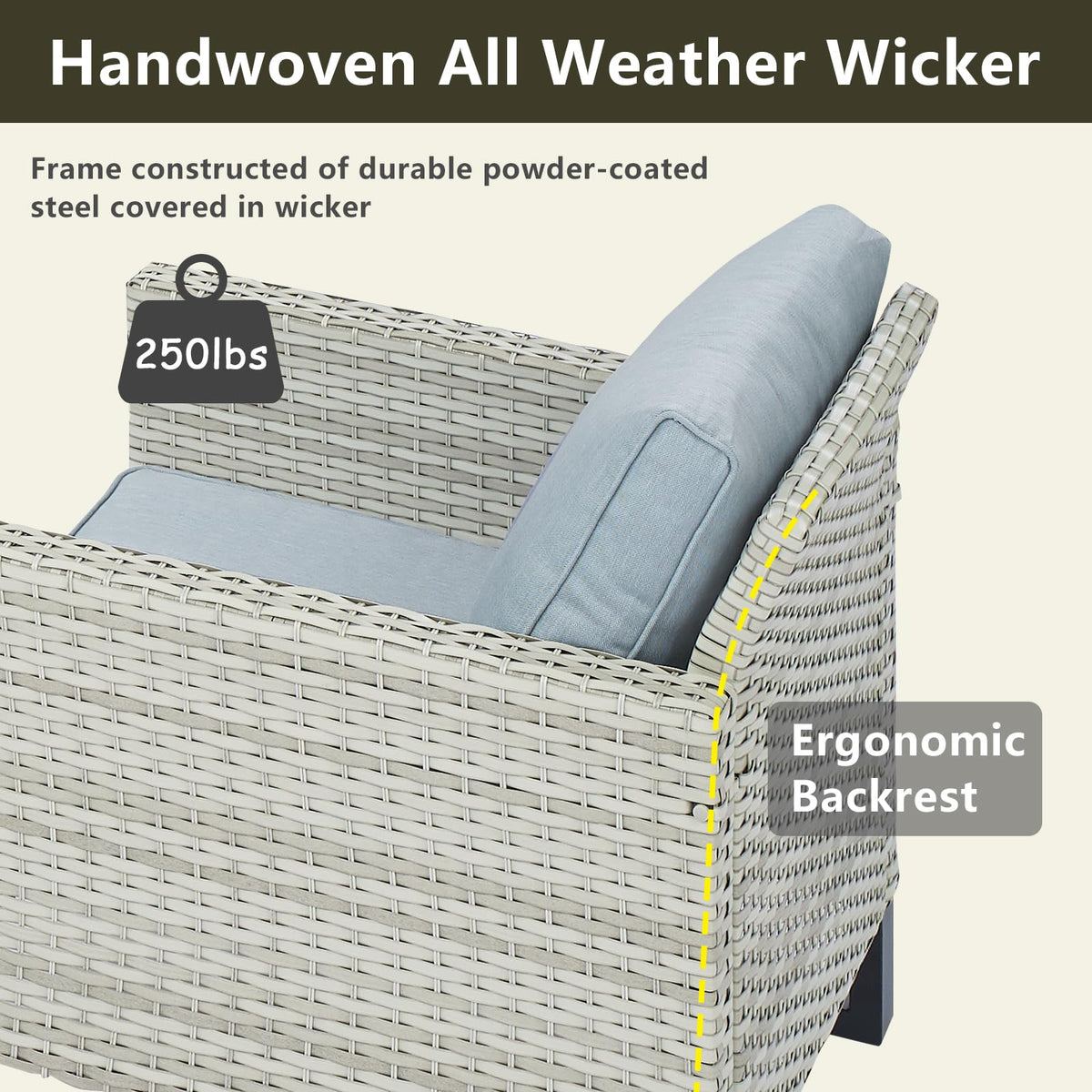 Wicker Patio Furniture Set of 5 D44996
