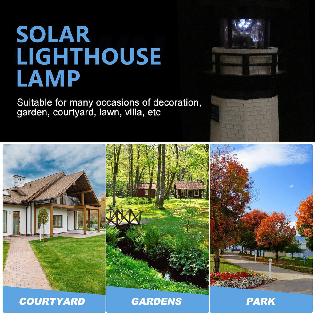Solar Powered Resin Lighthouse Garden Decor P271962