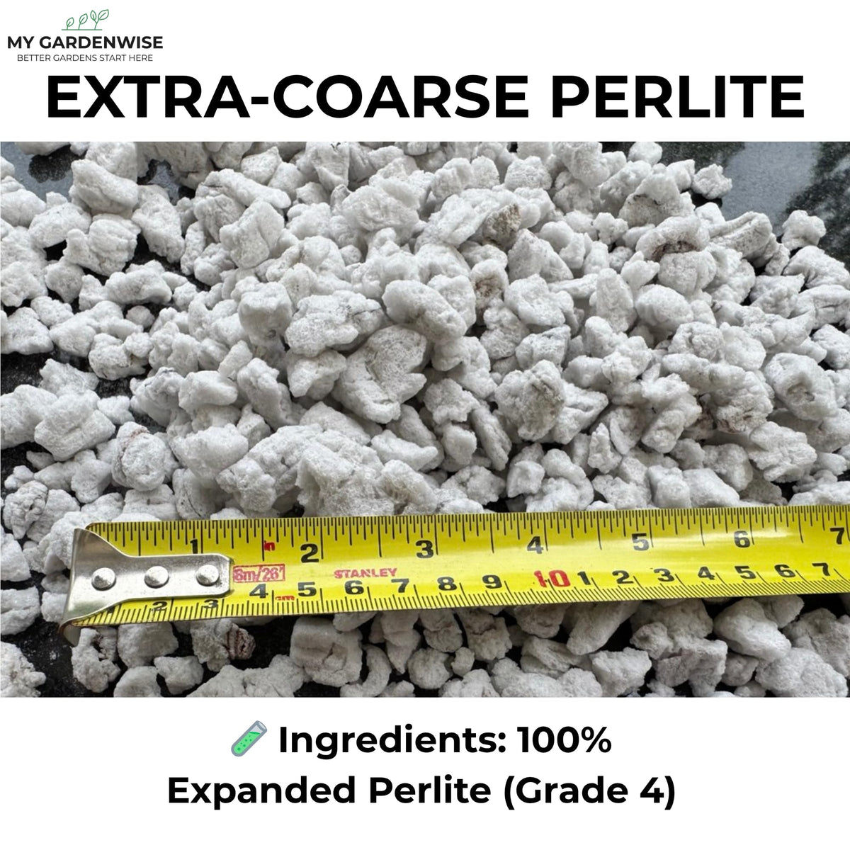 Perlite for Plants, Extra Coarse Grade 4 Horticultural Perlite, 3 quarts L9391