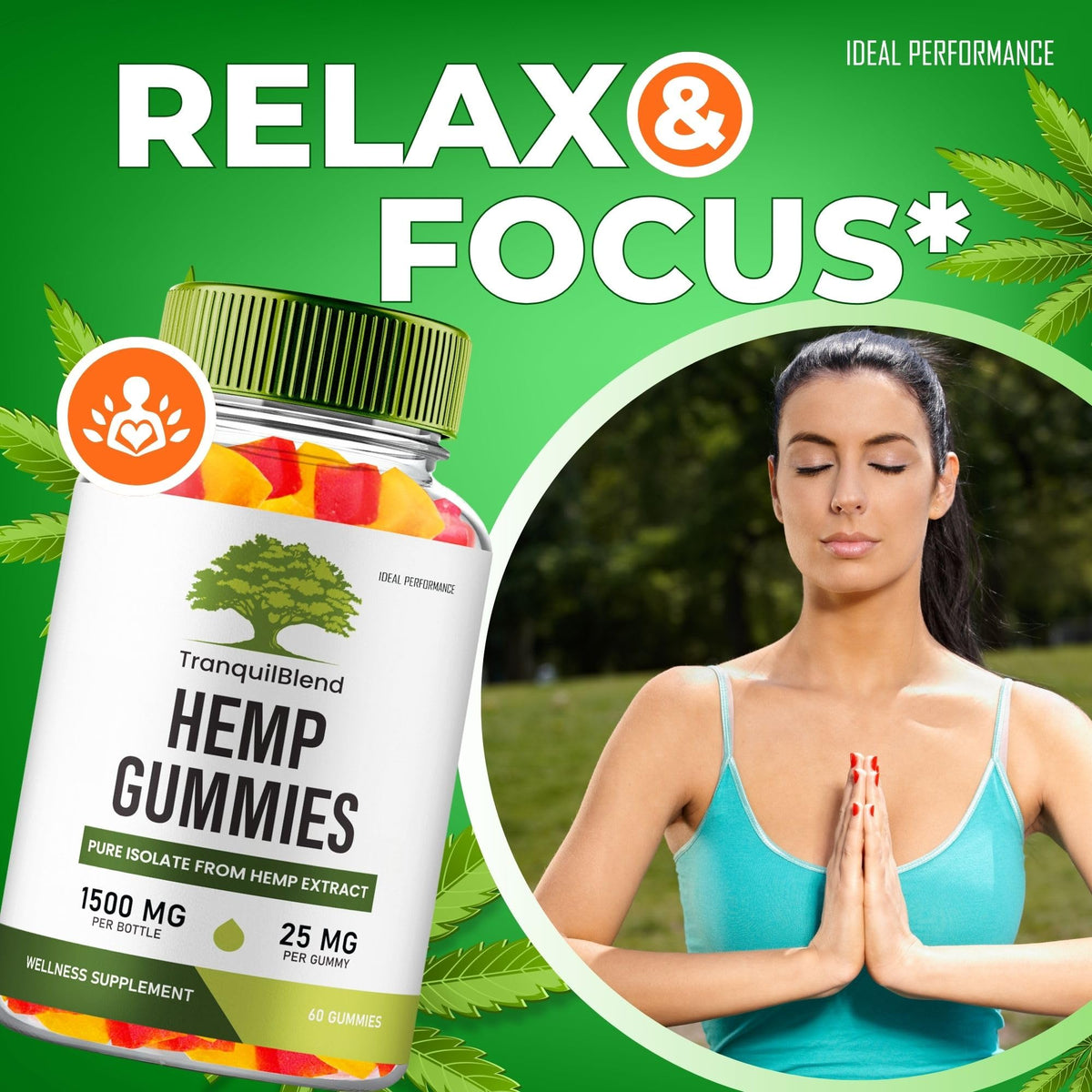 60 Gummies Hemp Gummies with Hemp Seeds Organic Extract J3779