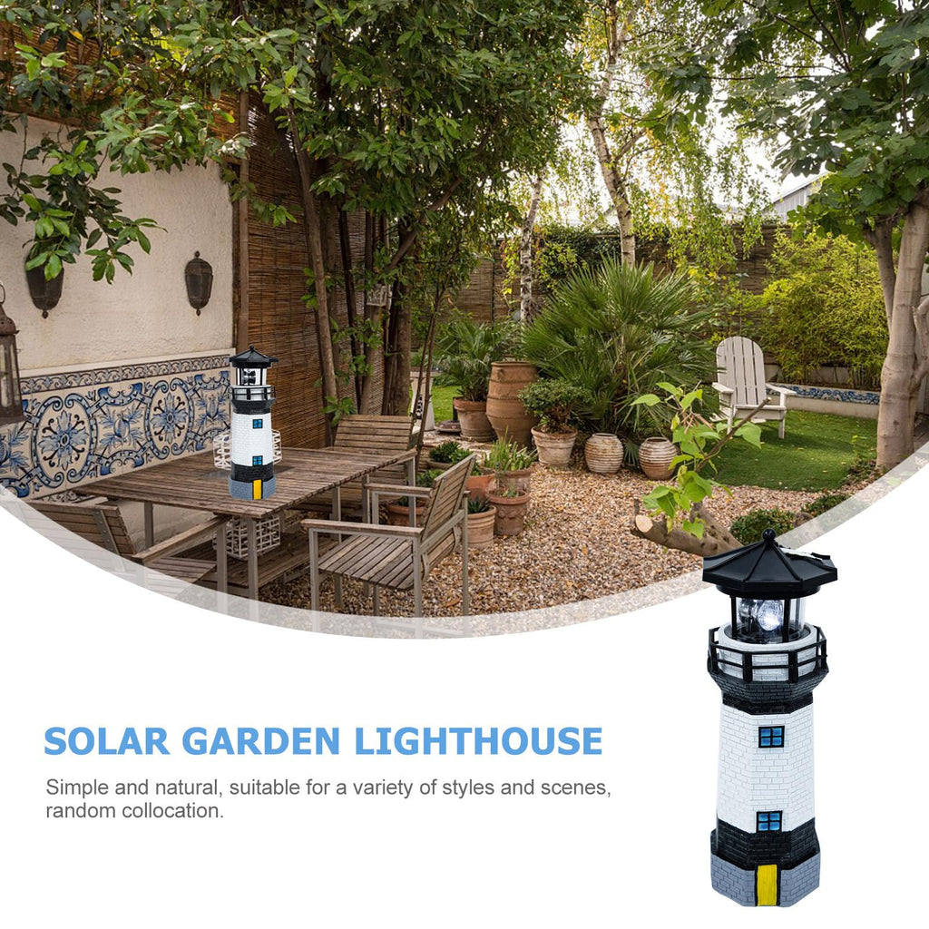 Solar Powered Resin Lighthouse Garden Decor P271962