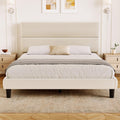 Queen Size Velvet Upholstered Platform Bed Frame Z758