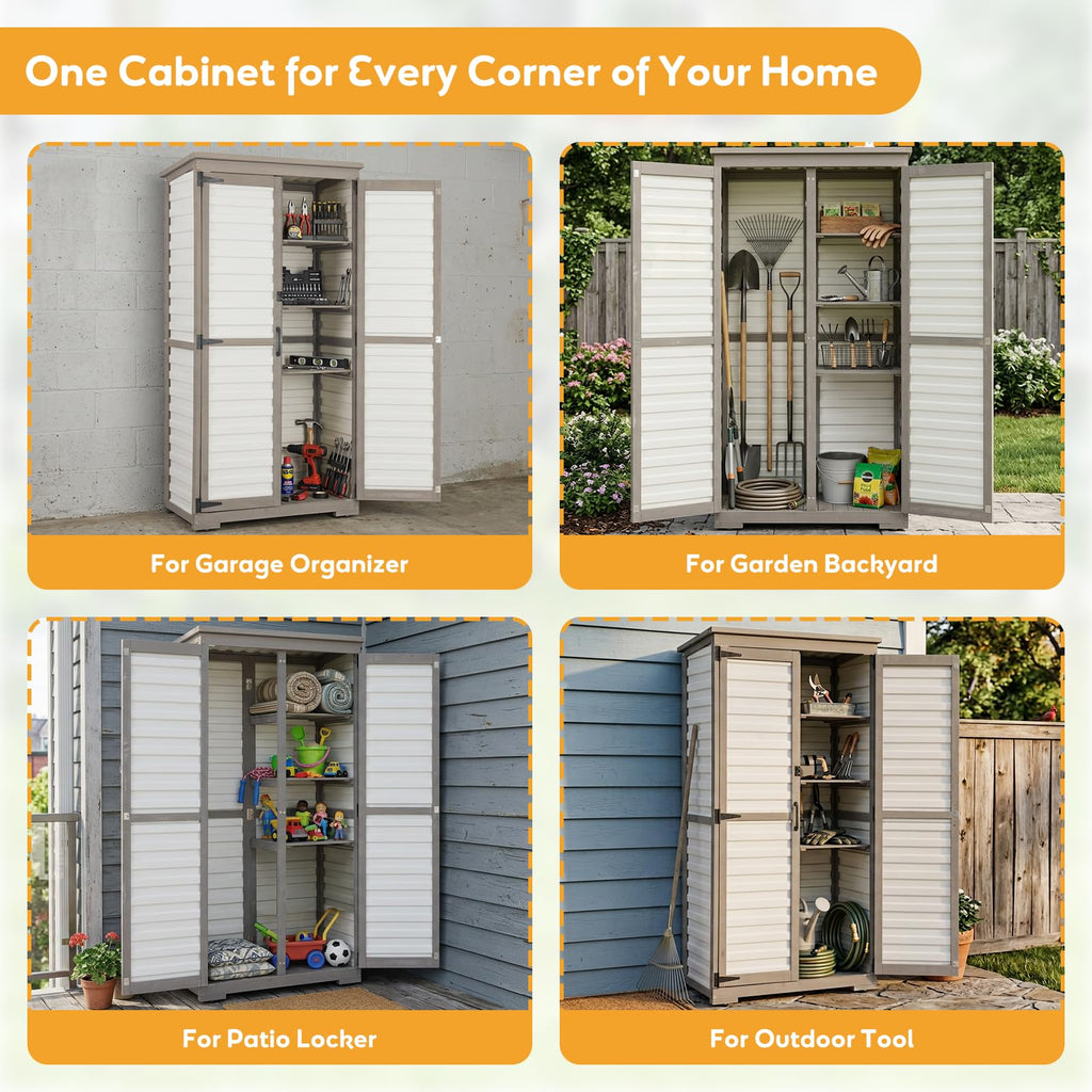 Outdoor Storage Cabinet with Adjustable Shelves E607
