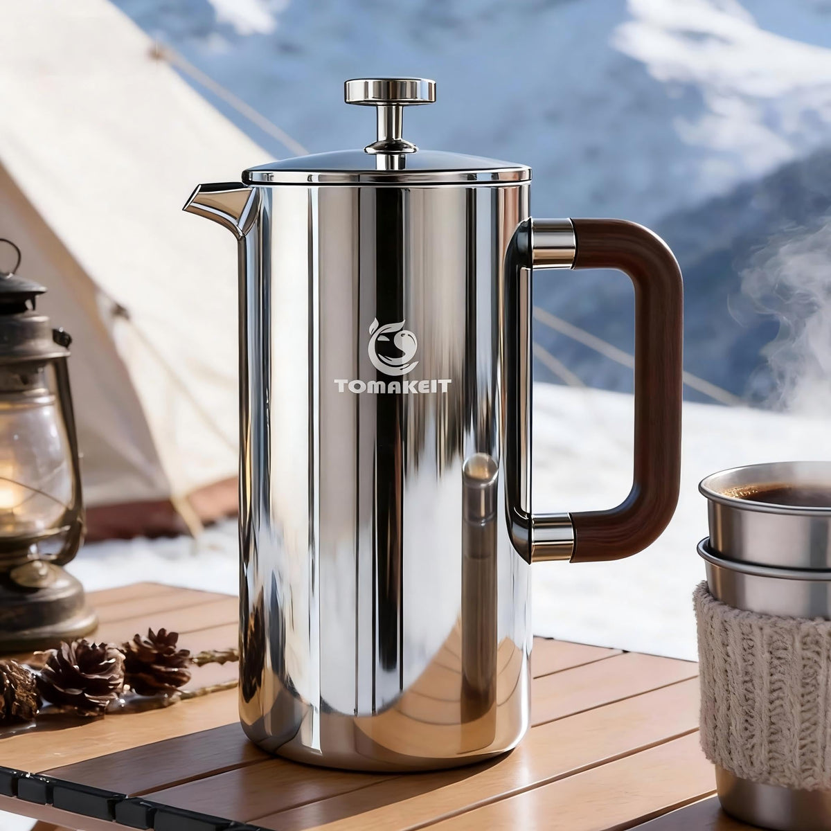 1L Stainless Steel French Press Coffee Maker D709
