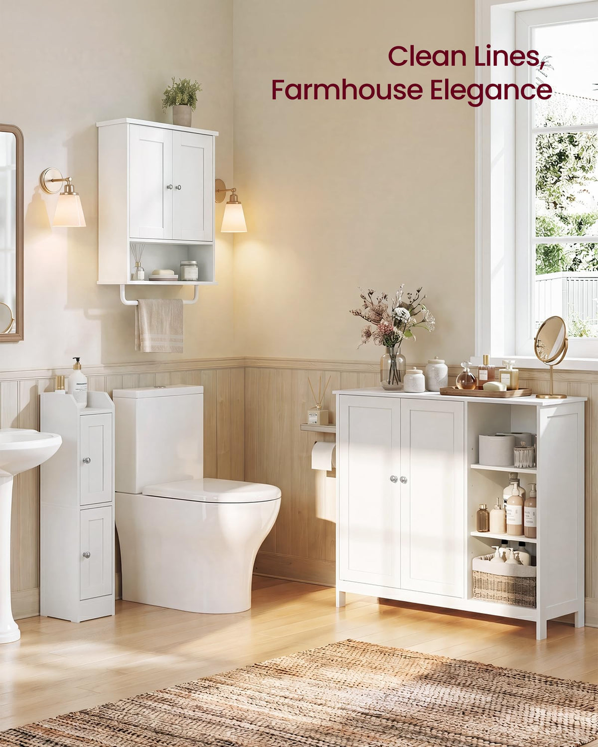 Wall Mounted Cabinet with 2 Doors and Adjustable Shelves B9120