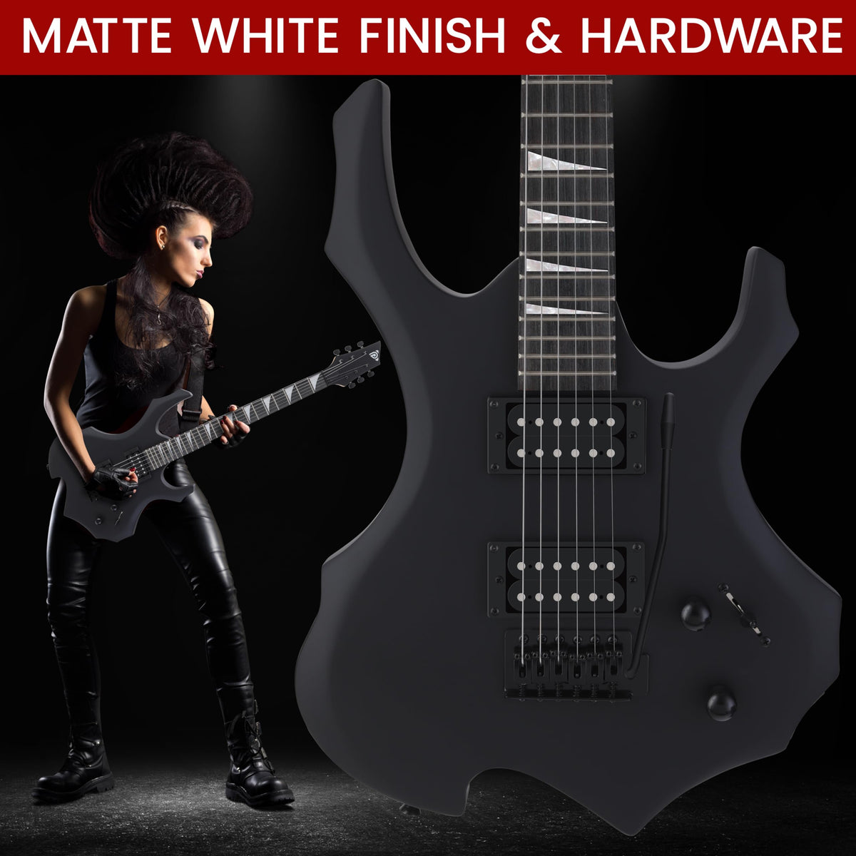 Black Electric Guitar with Amplifier Kit A2056