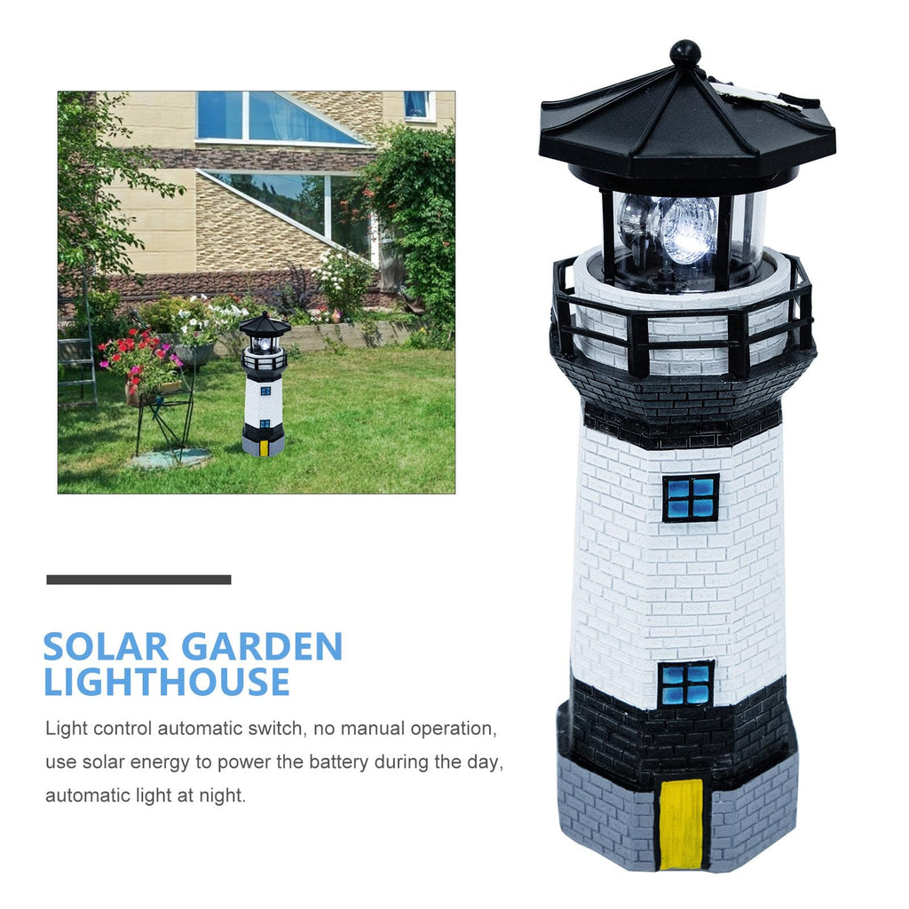 Solar Powered Resin Lighthouse Garden Decor P271962