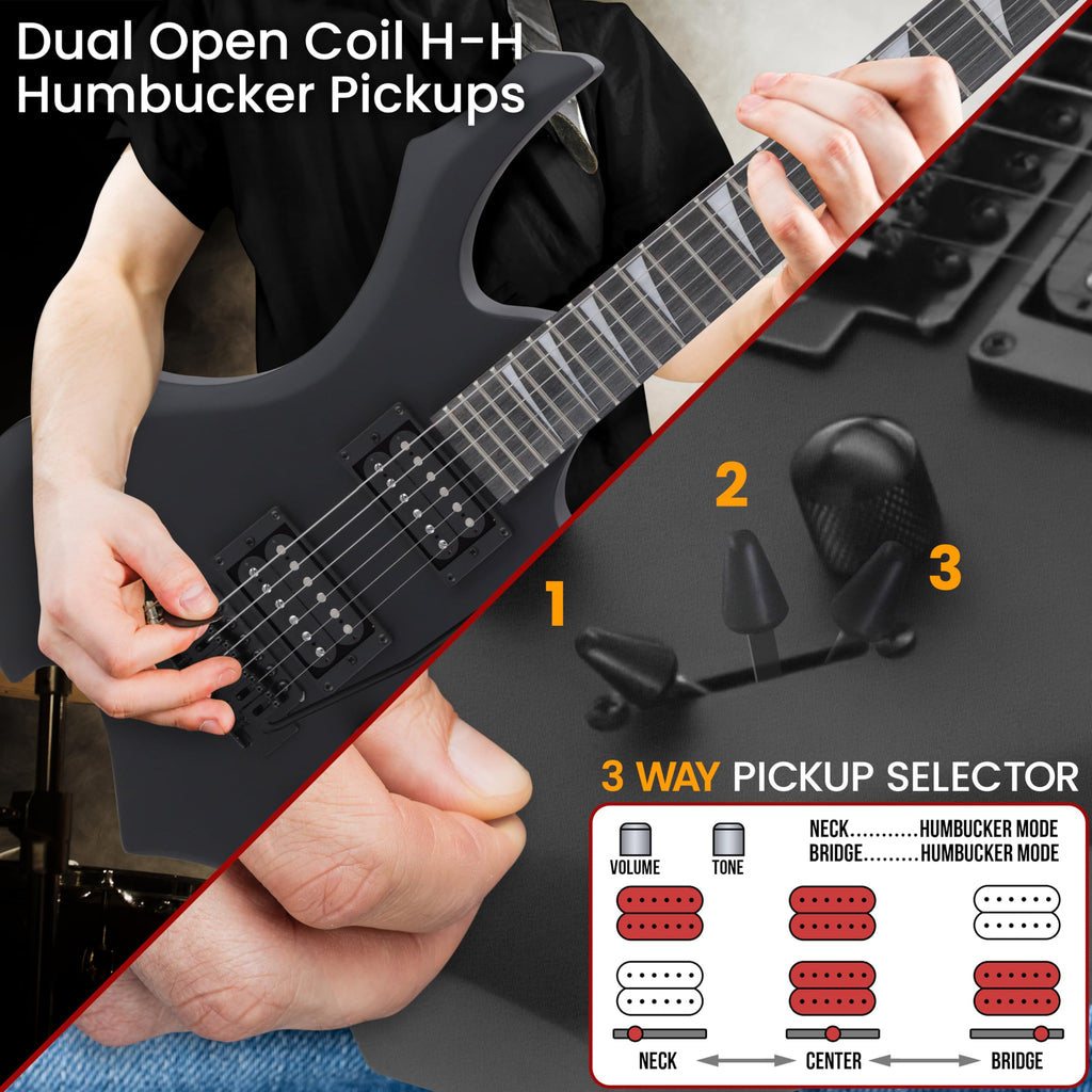 Black Electric Guitar with Amplifier Kit A2056