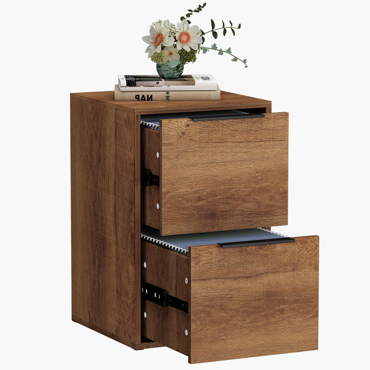 2 Drawer Wood File Cabinet with Hanging Bars Y870752