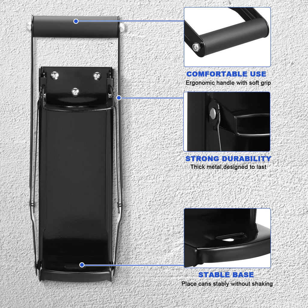 Black Wall Mounted Can Crusher with Bottle Opener V706