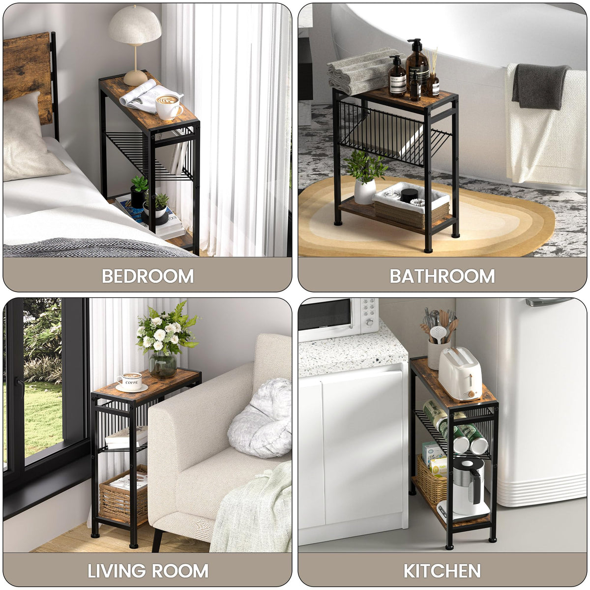 3-Tier Narrow Side Table Set of 2 K54038