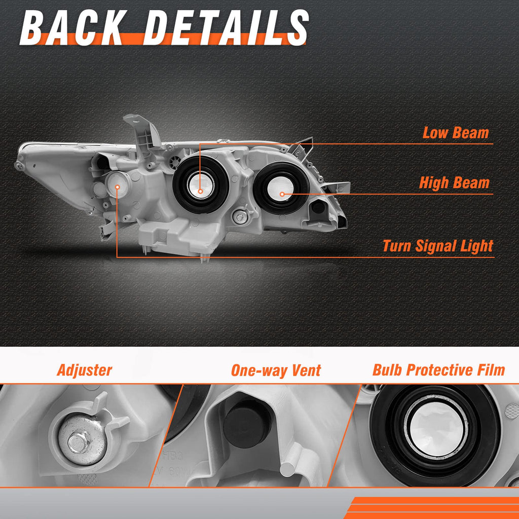 Toyota Camry Headlights Chrome Pair G965