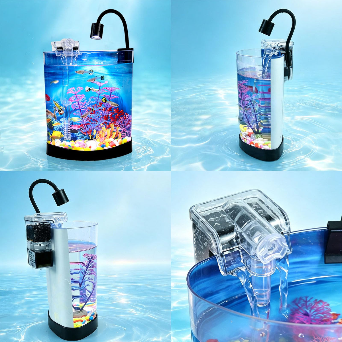 1 Gallon Half Moon Fish Tank G11098