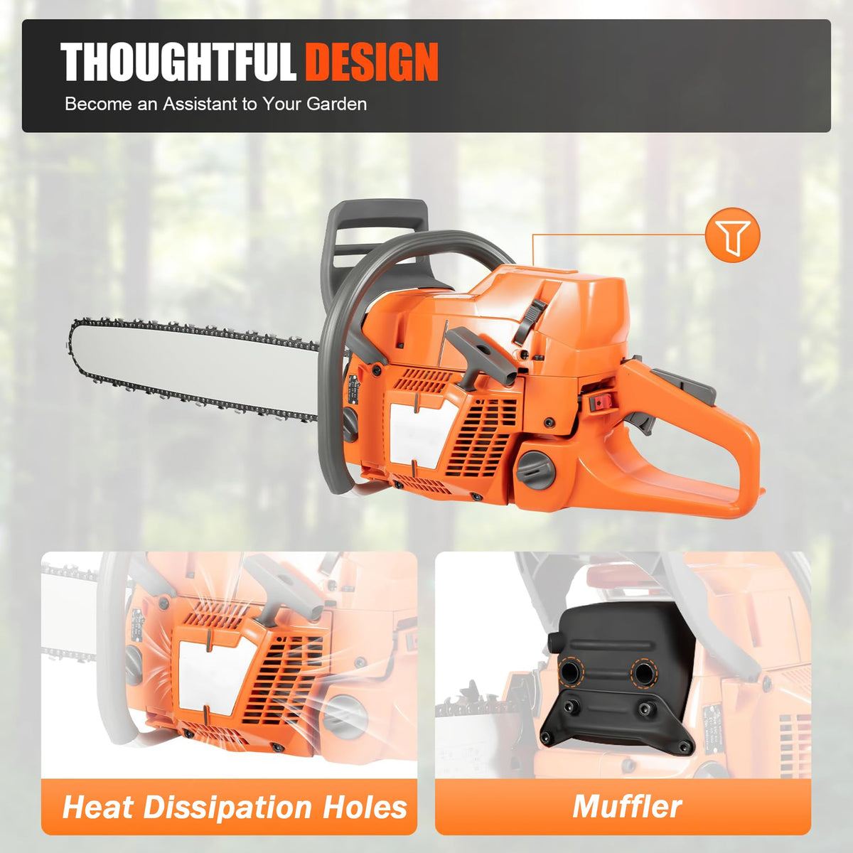 72CC 5.3HP 24" Gas Chainsaw V46364
