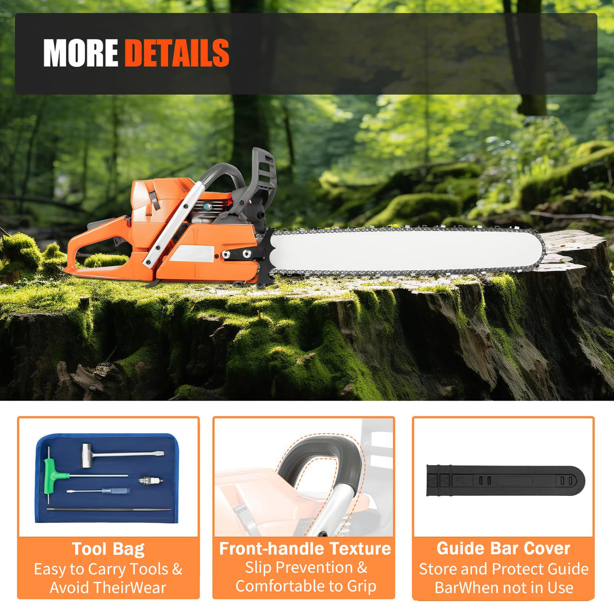 72CC 5.3HP 24" Gas Chainsaw V46364
