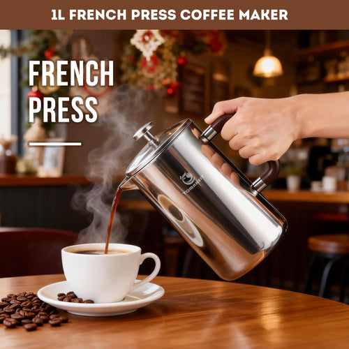 1L Stainless Steel French Press Coffee Maker D709