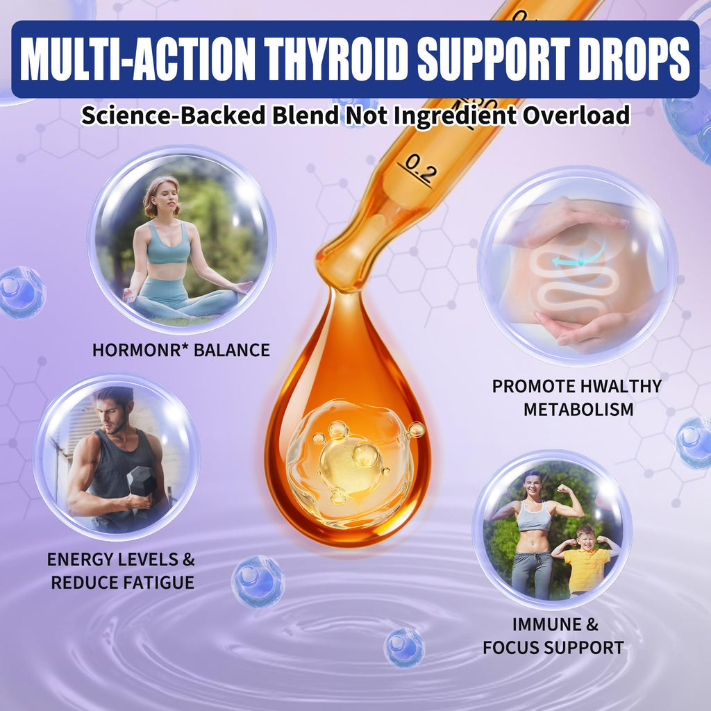 Liquid Thyroid Support Supplement with Selenium Zinc Iodine 2 Fl. Oz Q700813